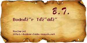 Bodnár Tádé névjegykártya